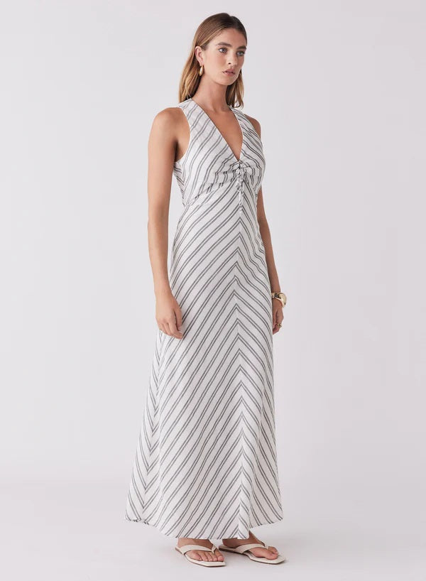 Esmaee Nautical Stripe Dress [COLOUR:indigo/white SIZE:XS]