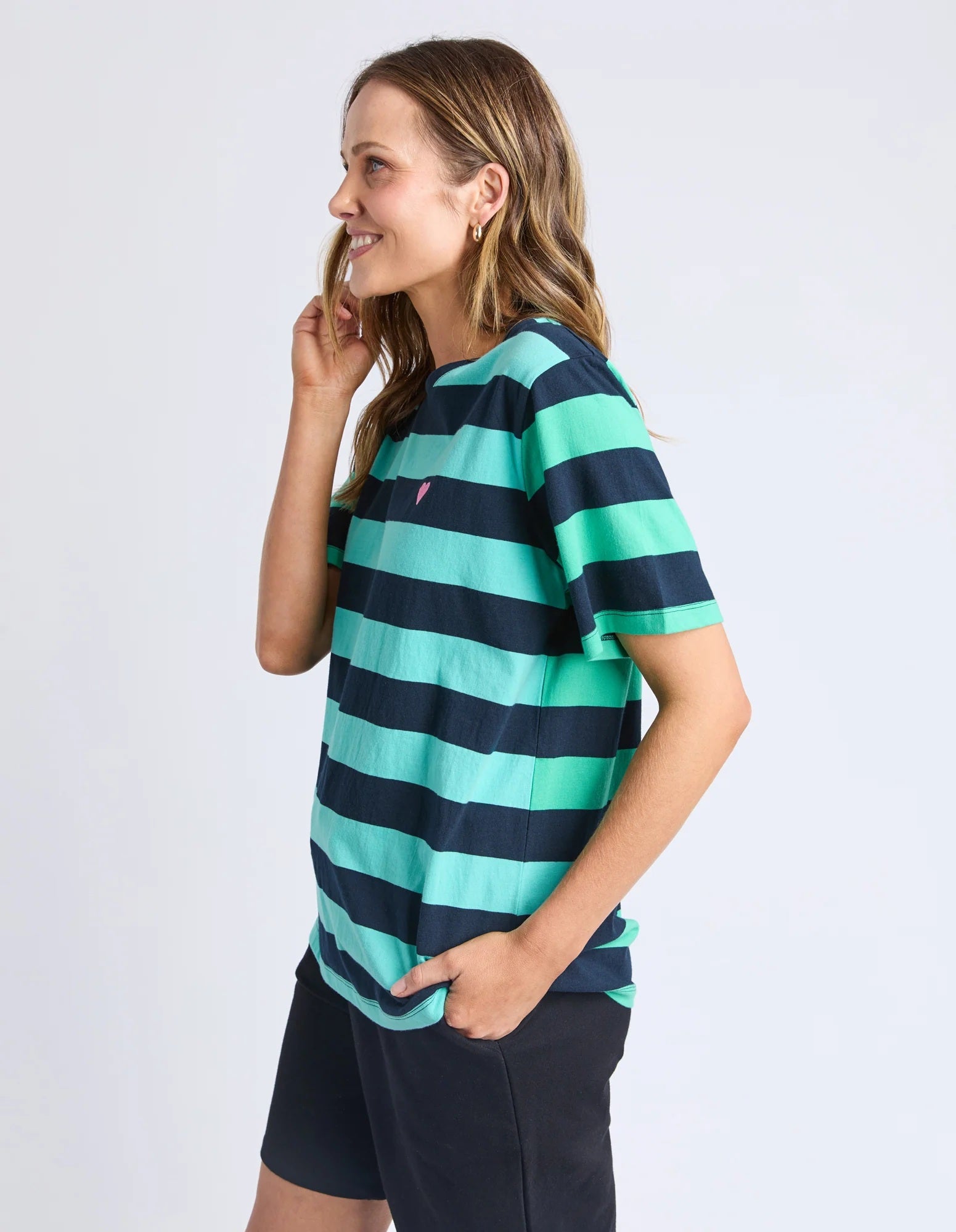 Elm Eden Stripe Tee [COLOUR:Blue/Green SIZE:8] | Little Extras Lifestyle Boutique