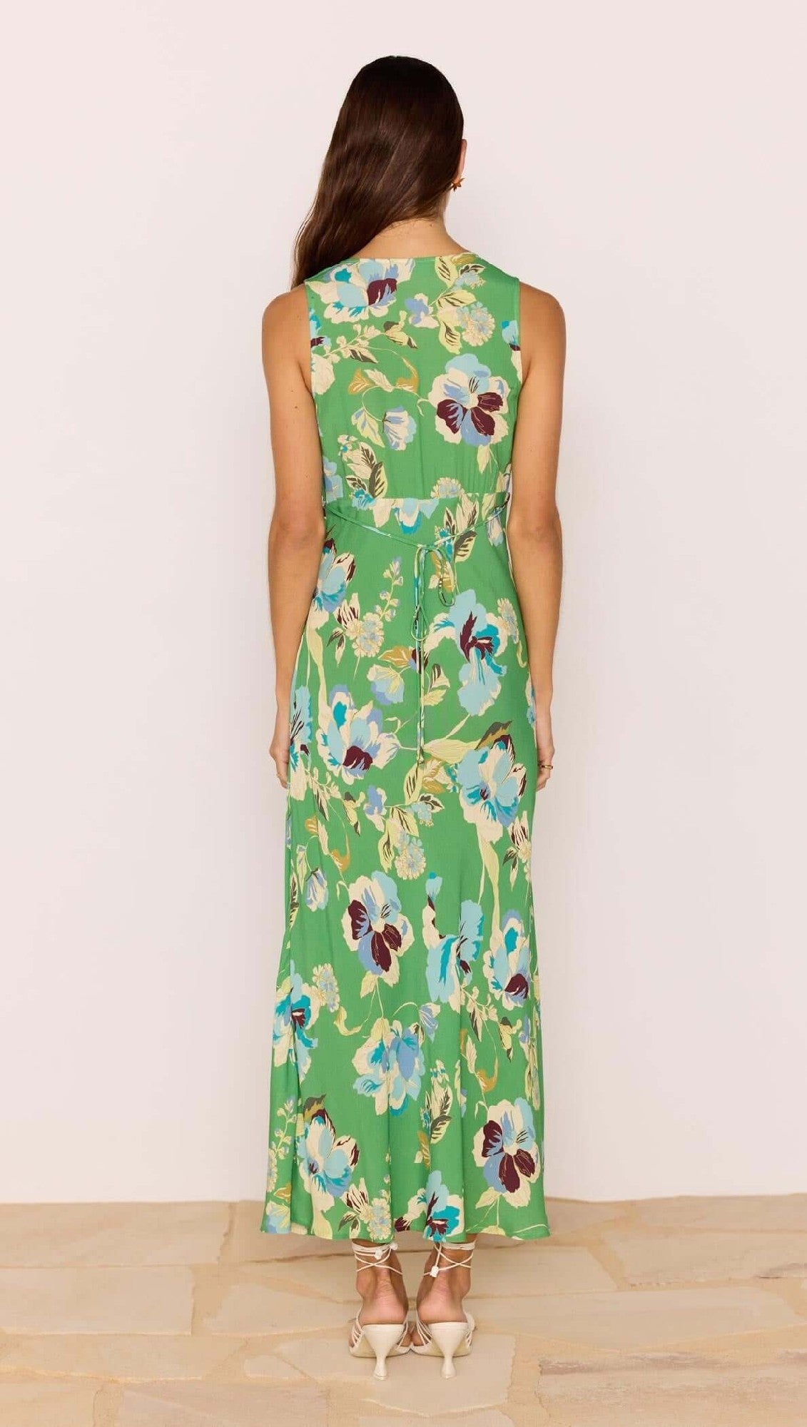 Minkpink Zoe Bias Midi Dress [COLOUR:Green floral SIZE:S]