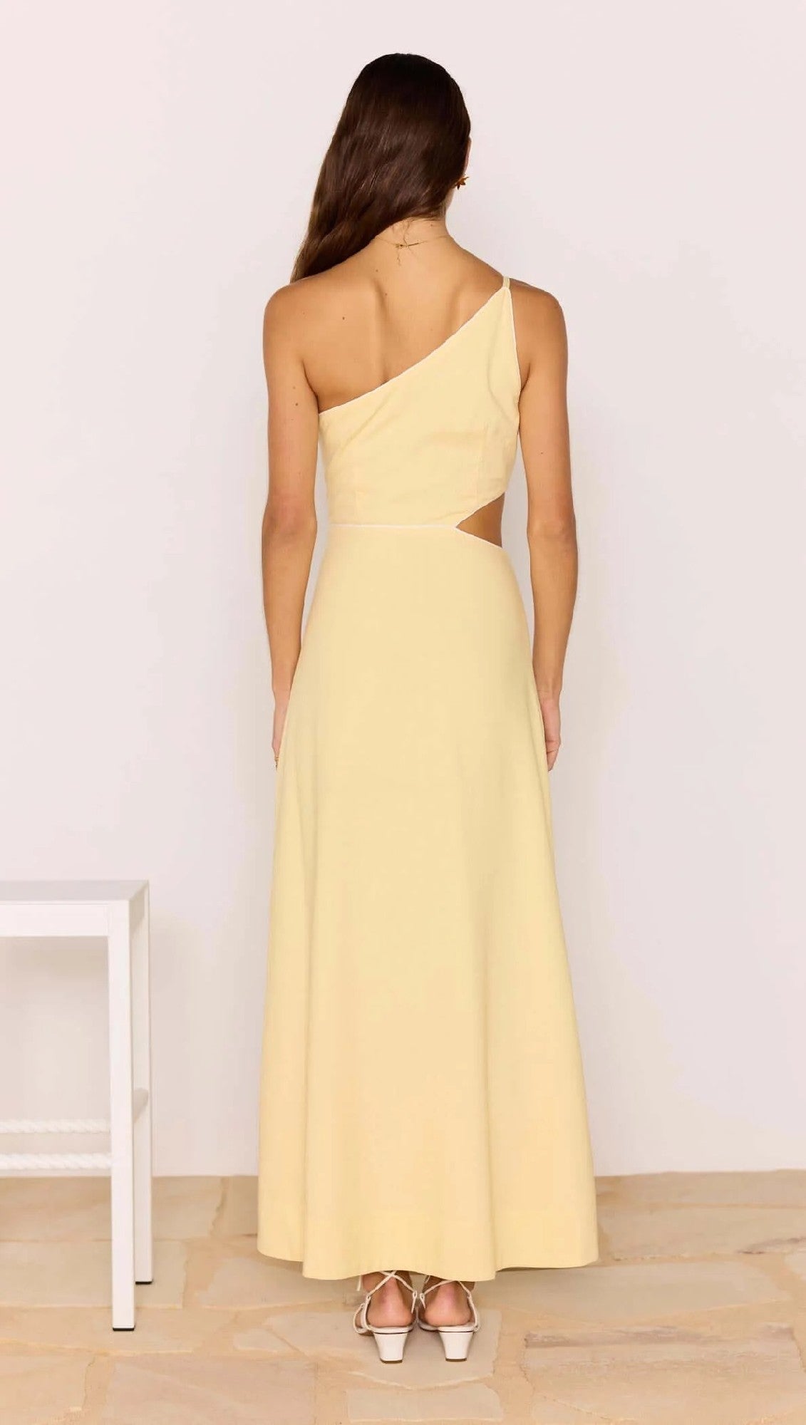 Minkpink Ciel One Shoulder Maxi Dress [COLOUR:pale yellow SIZE:S] | Little Extras Lifestyle Boutique