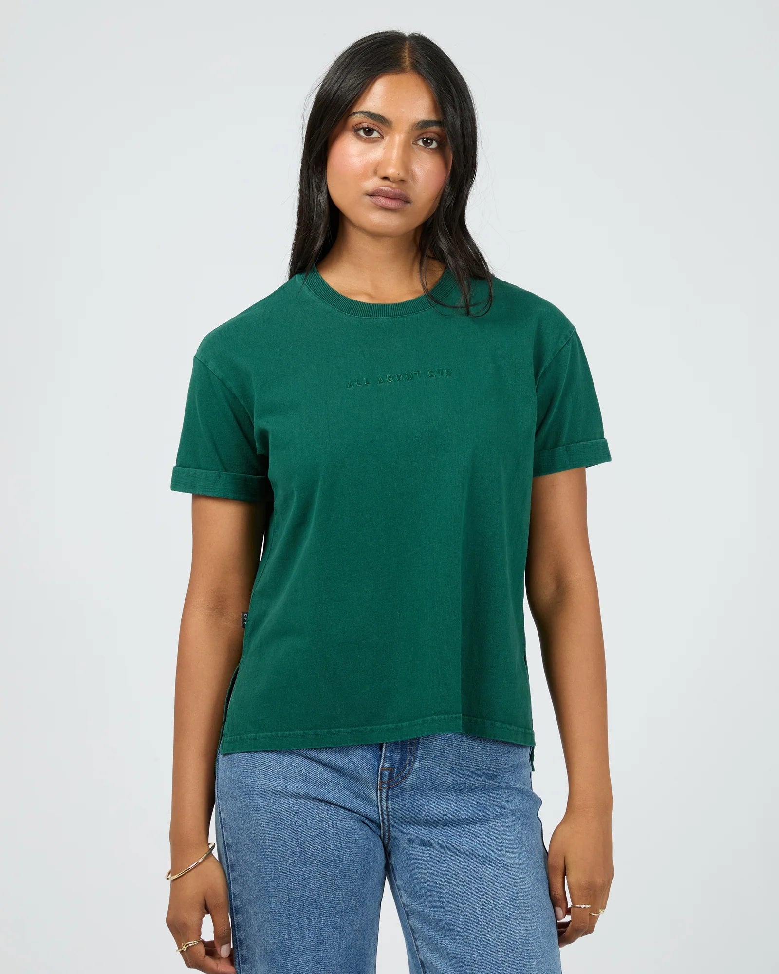 All About Eve Washed Tee [COLOUR:Forest green SIZE:8]