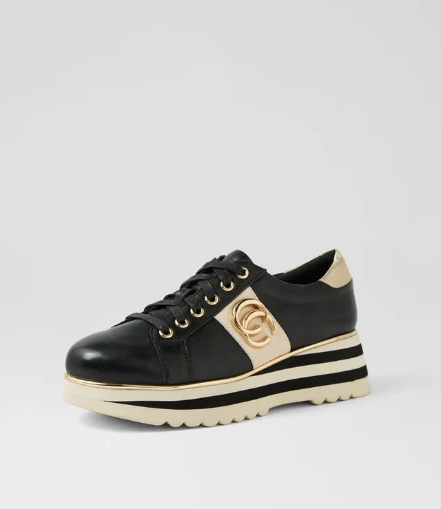 Django & Juliette Edgey Sneakers [COLOUR:black/milk SIZE:38]