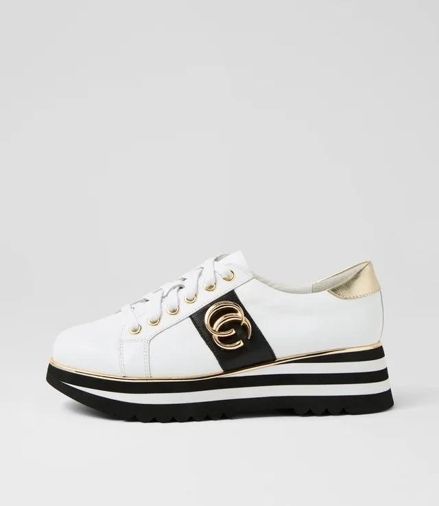 Djanjo & Juliette Edgey Sneaker [COLOUR:White/black SIZE:38]