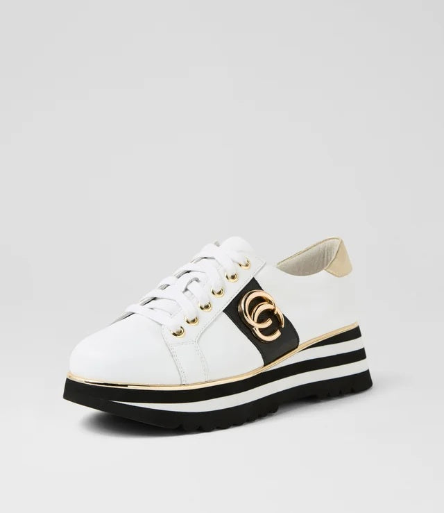 Djanjo & Juliette Edgey Sneaker [COLOUR:White/black SIZE:38]
