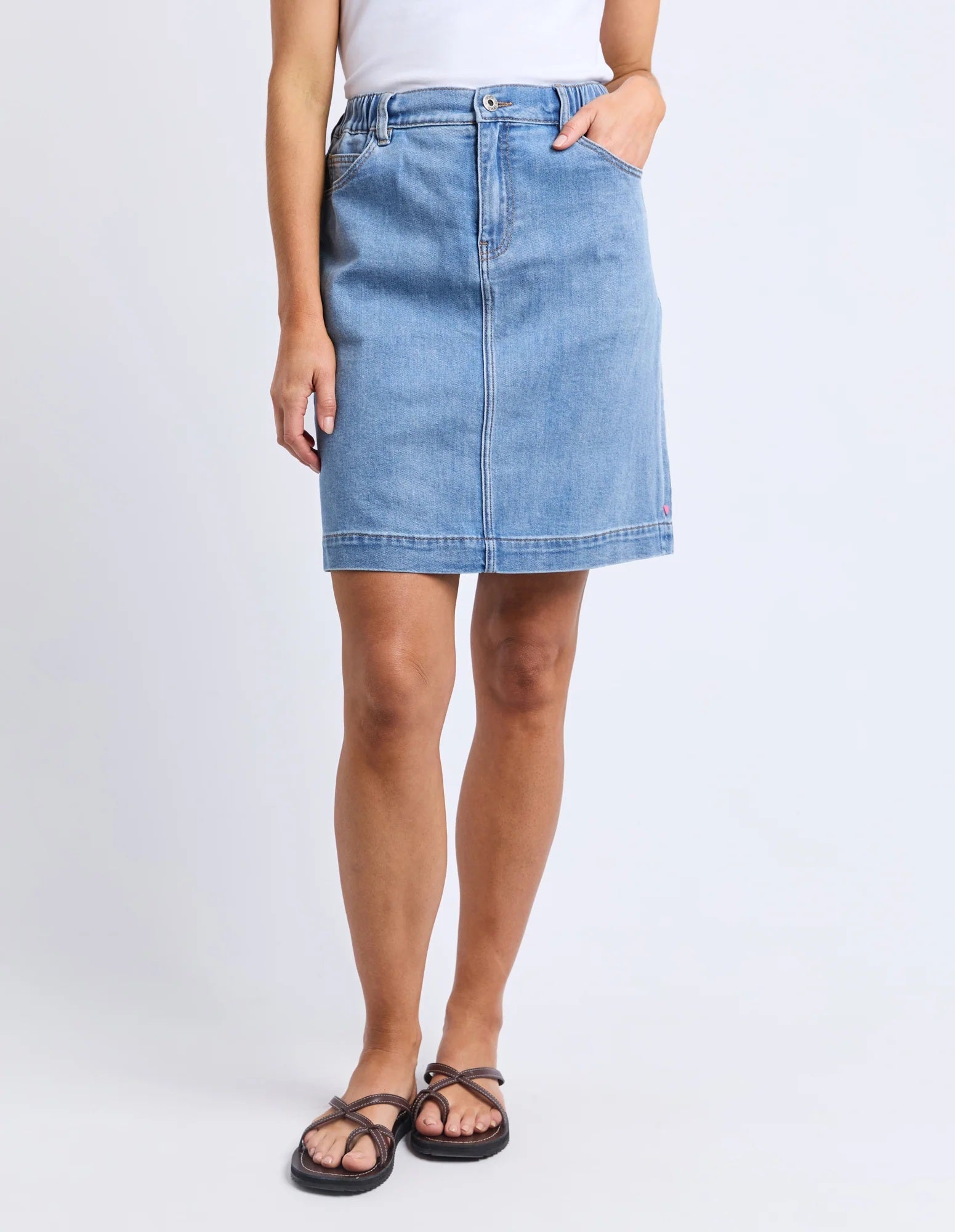 Elm Bridie Denim Skirt [COLOUR:Blue SIZE:8]