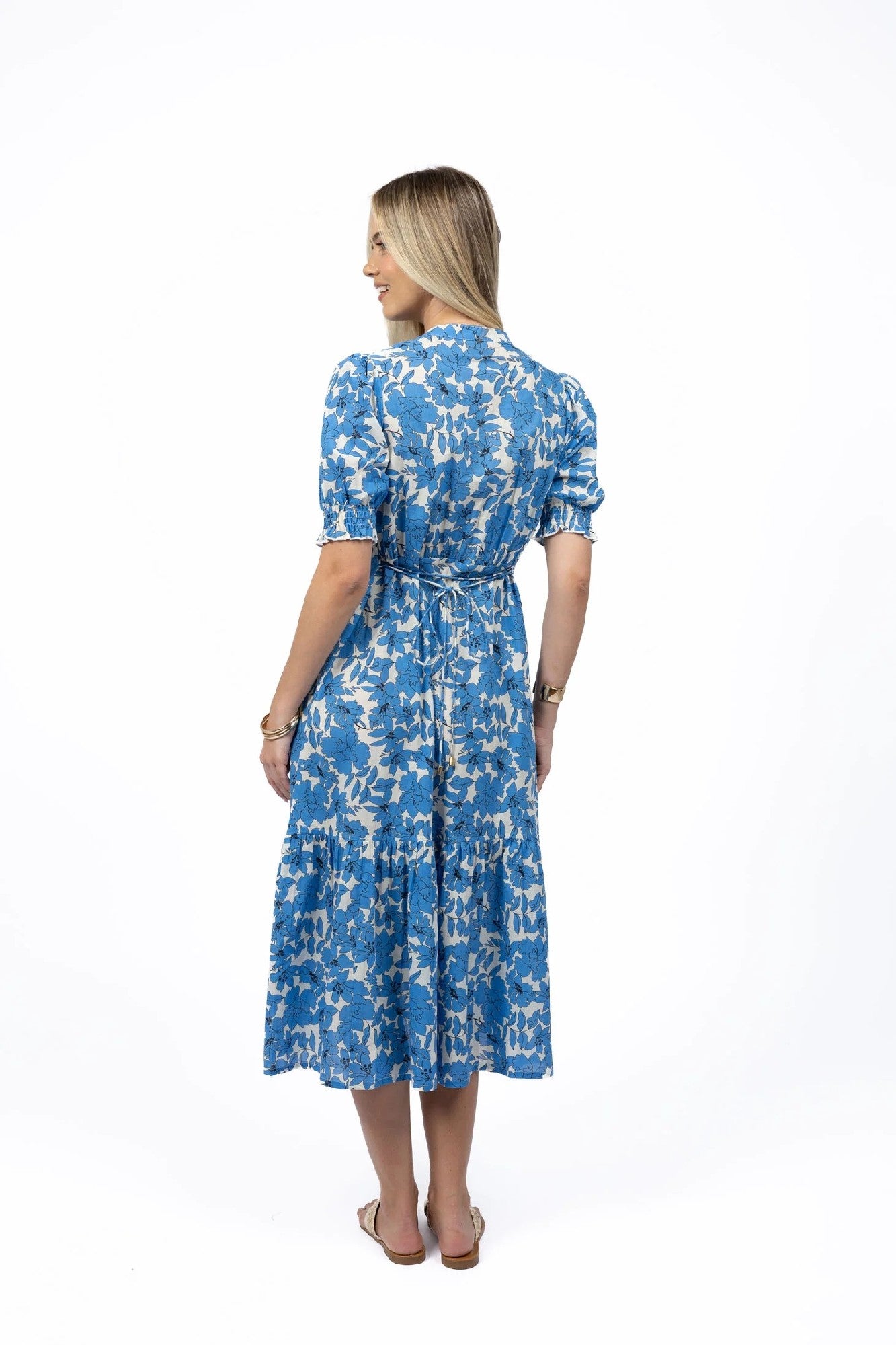 Humidity Fleur Midi Dress [COLOUR:blue/stone SIZE:S]