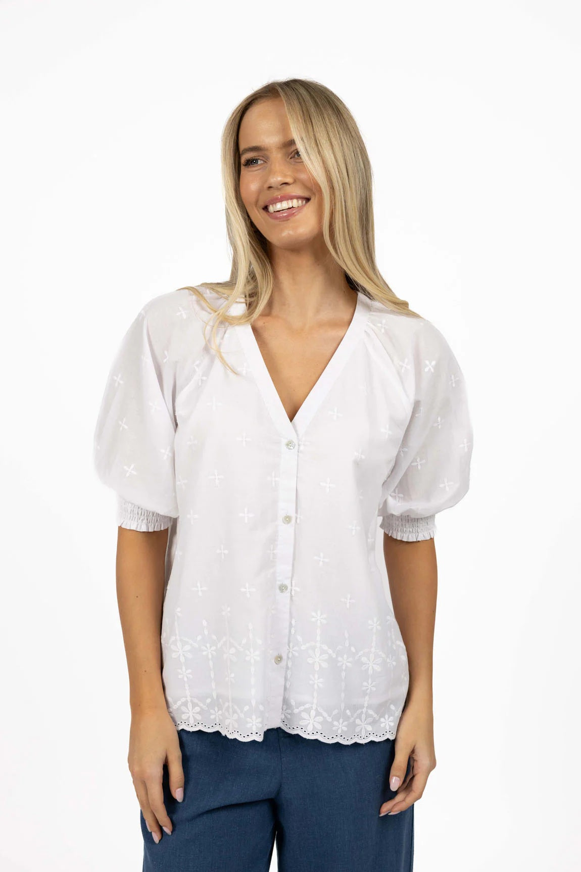 Humidity Chloe Blouse [COLOUR:White SIZE:s/m]