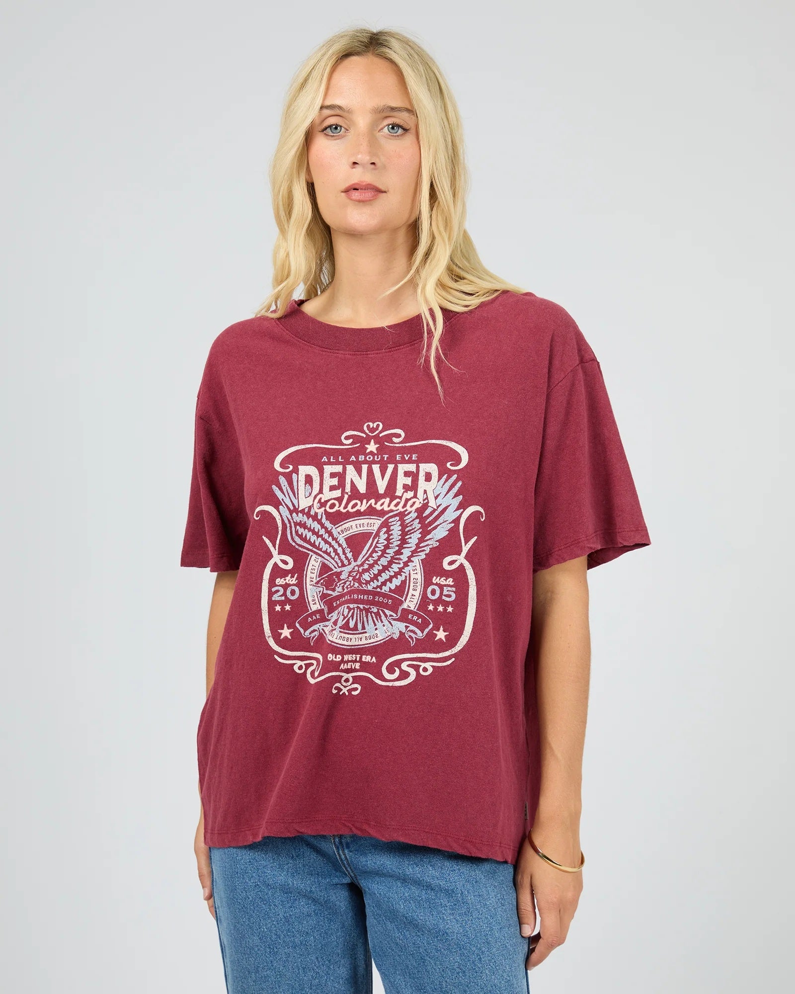 All About Eve Old West Era Box Tee [COLOUR:Wine SIZE:8]