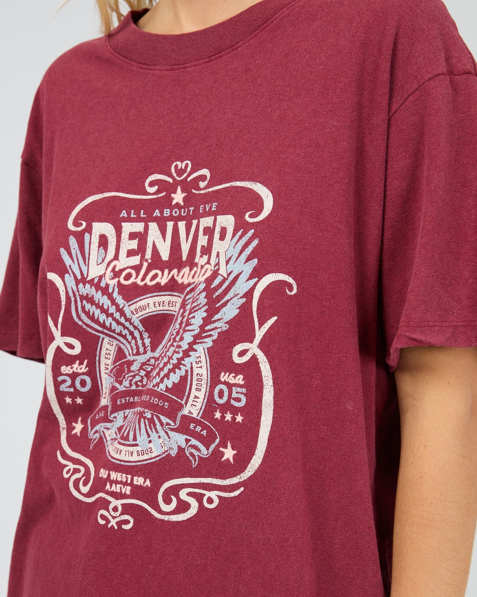 All About Eve Old West Era Box Tee [COLOUR:Wine SIZE:8]