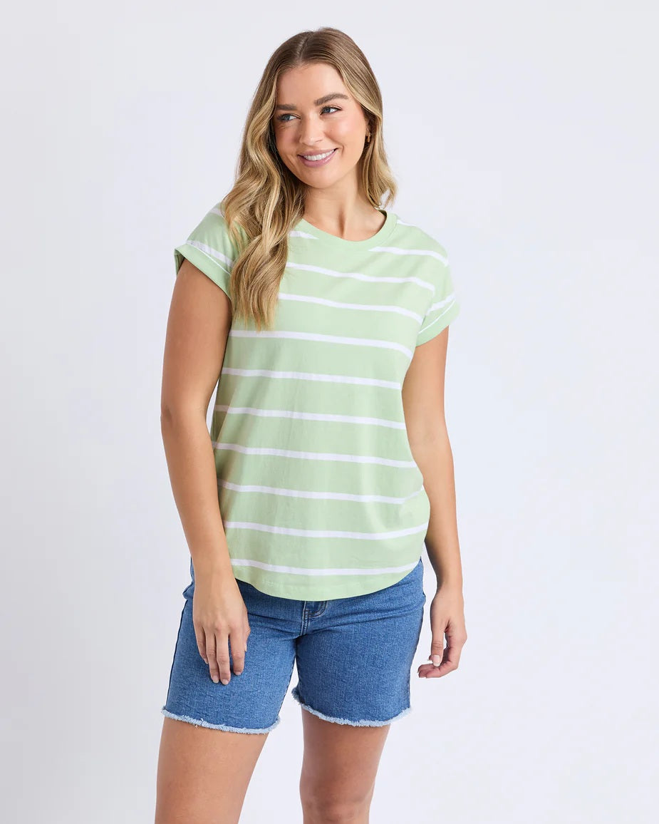 Foxwood Manly Stripe Tee [COLOUR:Mint SIZE:10] | Little Extras Lifestyle | Online Women's Clothing Store Australia