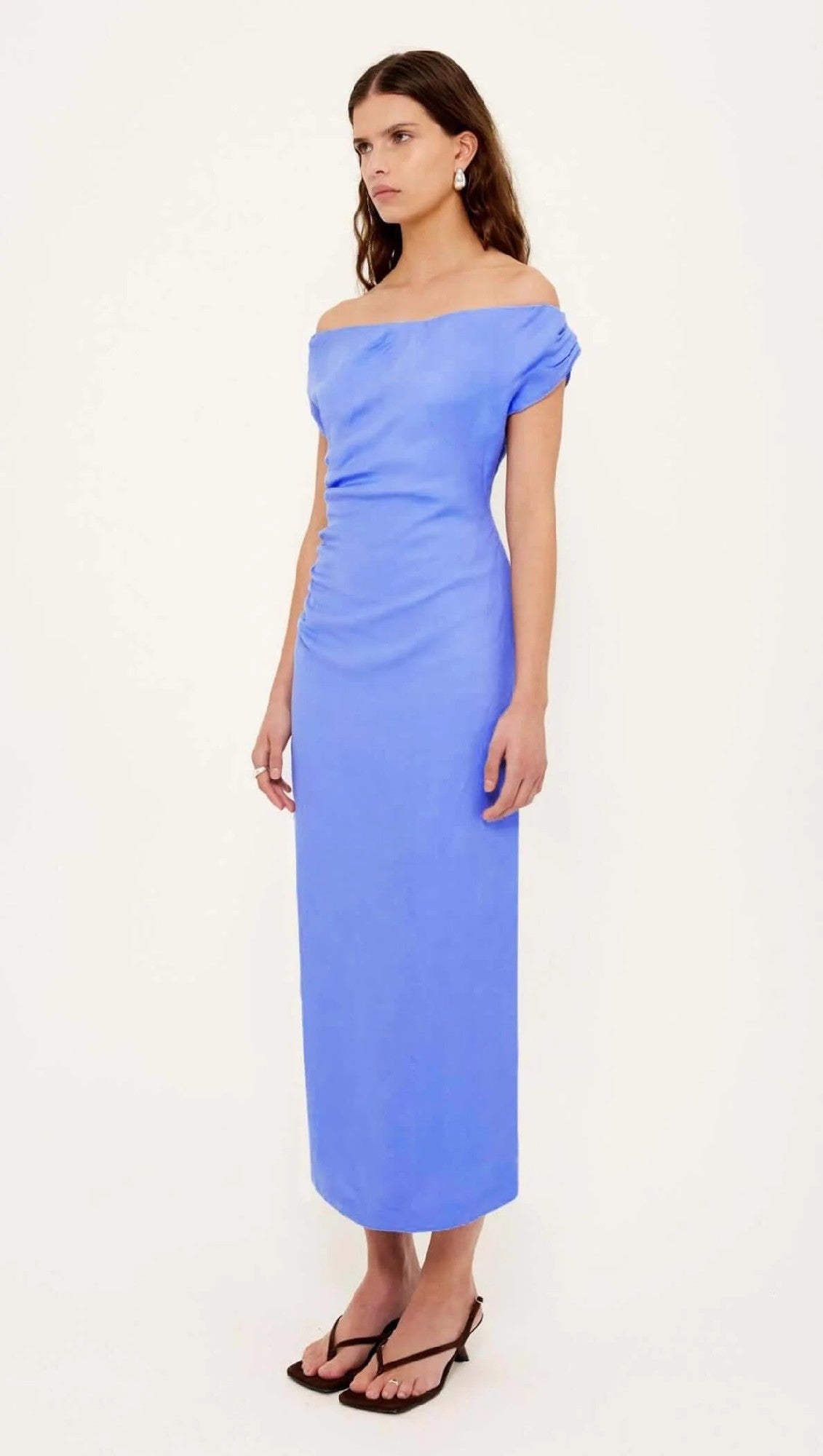 Staple The Label Azzurra Off The Shoulder Dress [COLOUR:Jacaranda  SIZE:S]
