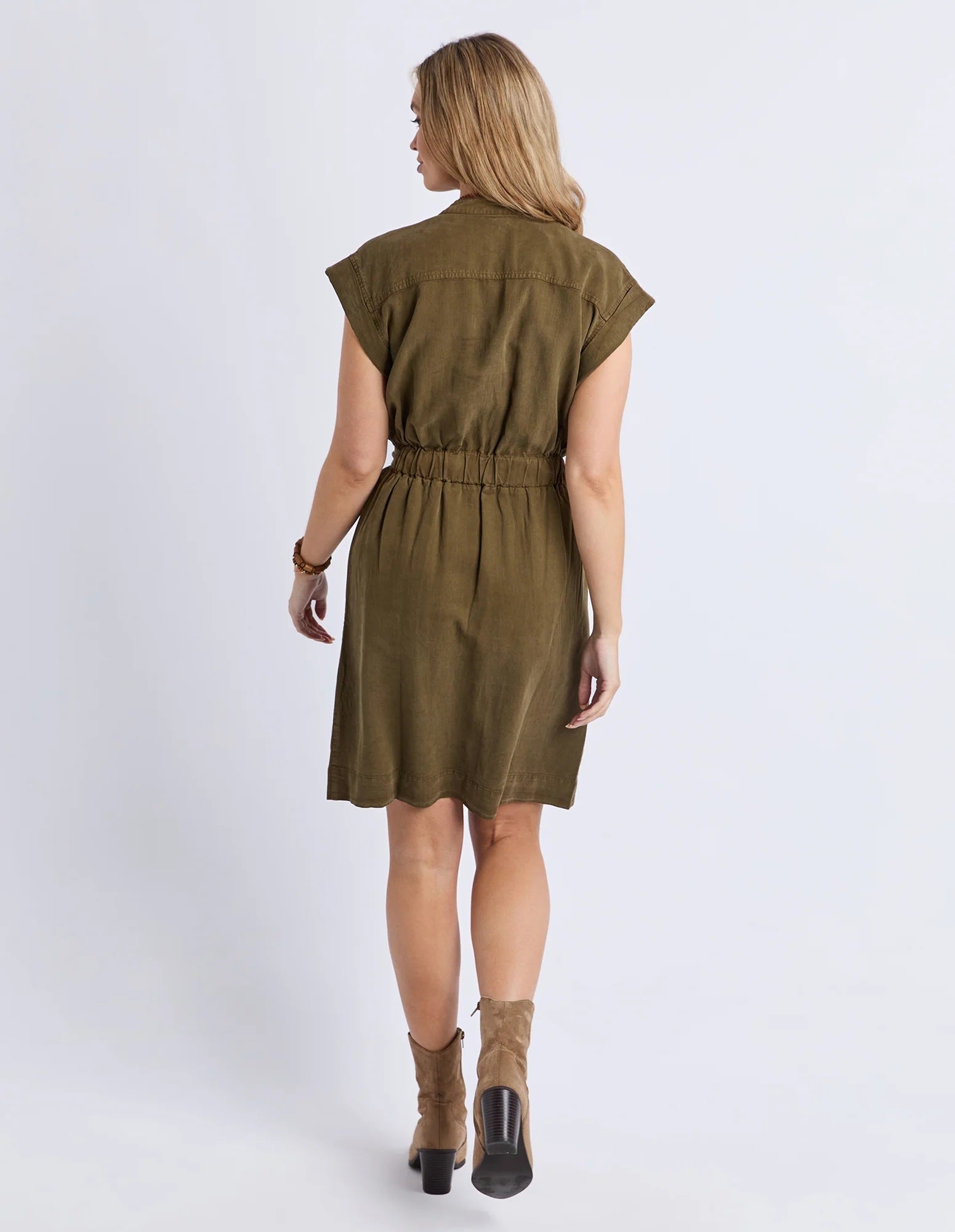 Foxwood Dakota Dress [COLOUR:Dark olive SIZE:10]