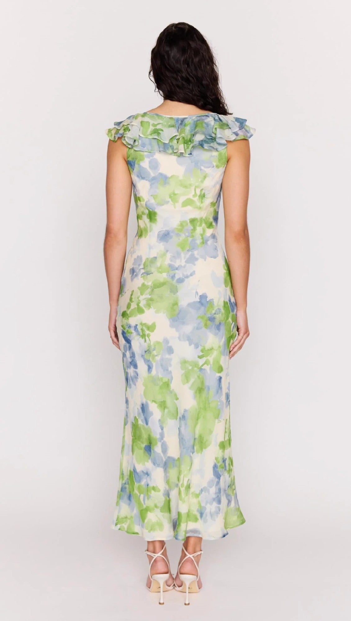 Minkpink Carrie Ruffled Midi Dress [COLOUR:Watercolor Floral SIZE:XS]