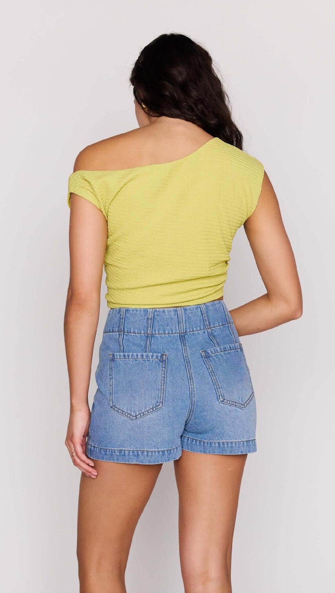 MinkPink Phoebe Denim shorts [COLOUR:Mid Blue SIZE:XS]