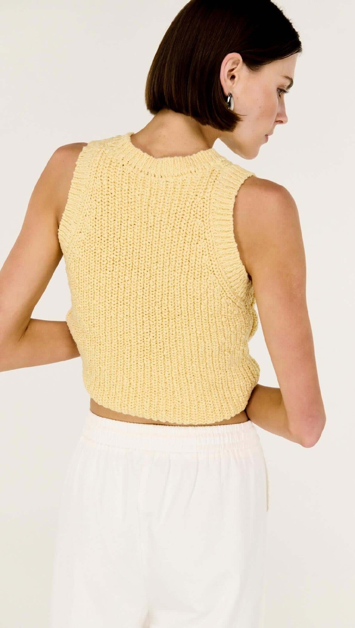 Staple The Lable Cove Knit Tank [COLOUR:Butter yellow SIZE:XS]