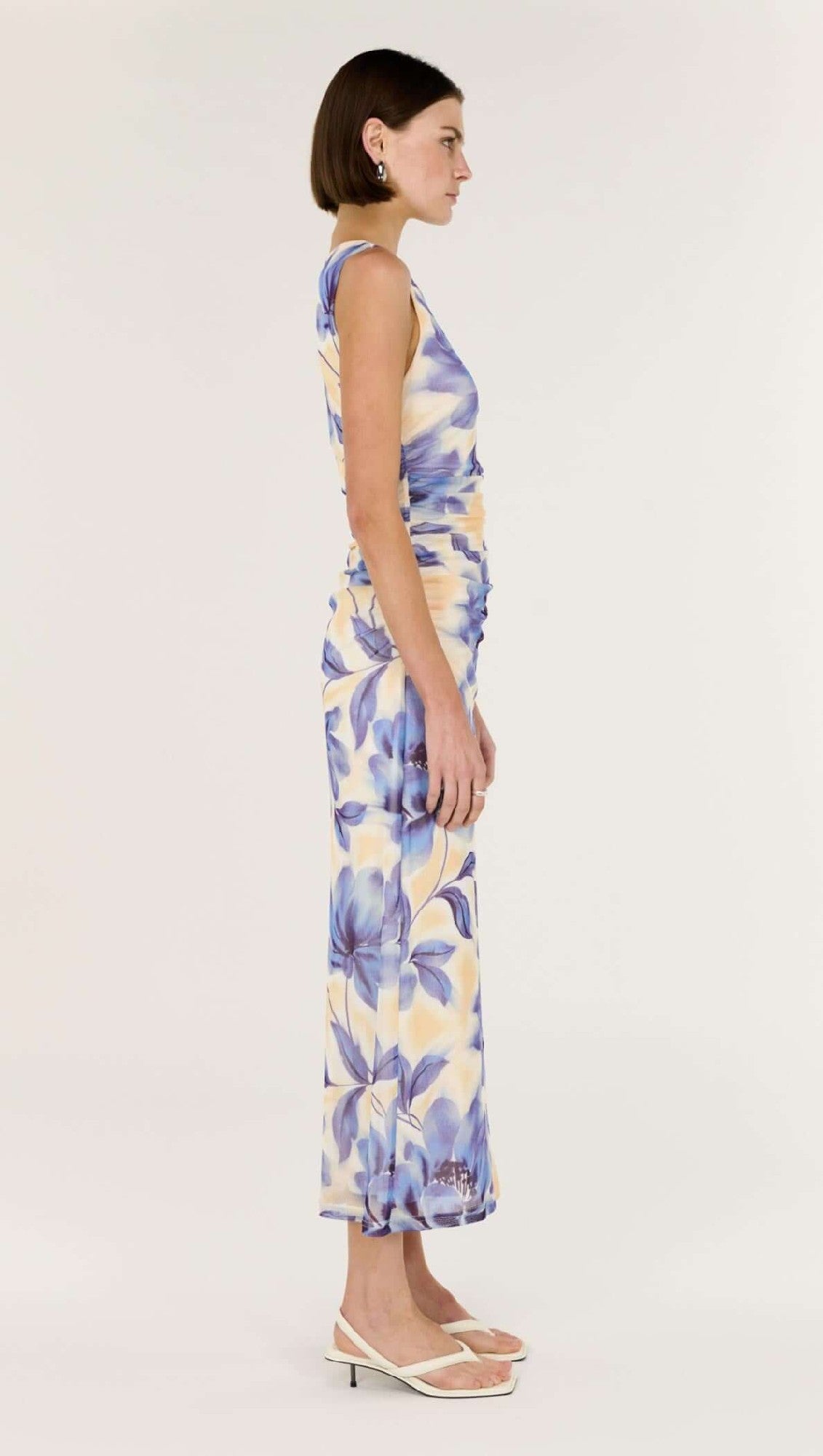 Staple The Lable Fleur Mesh Midi Dress [COLOUR:Blurred floral SIZE:S]