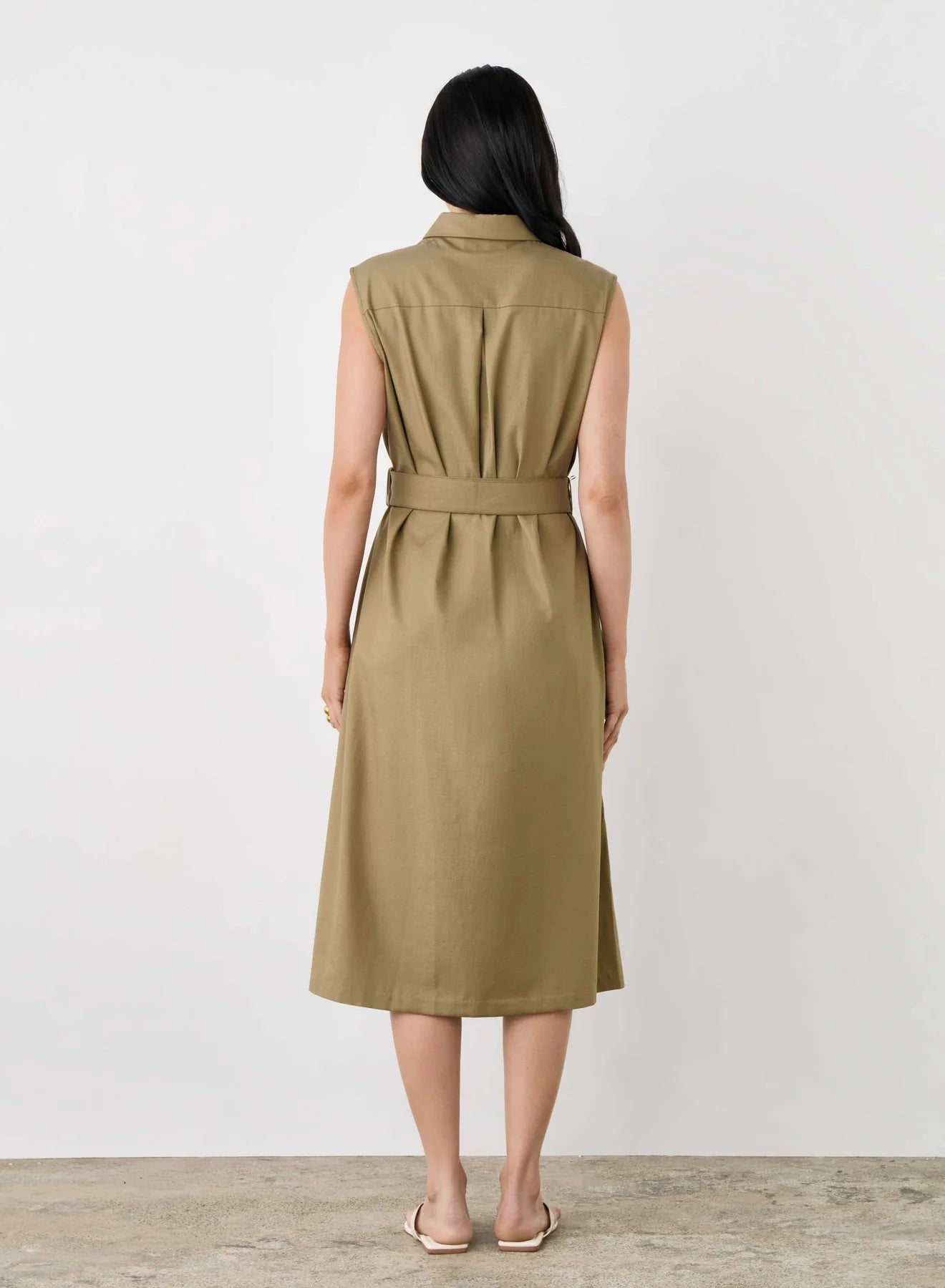 Esmaee Sidewalk Dress [COLOUR:Khaki SIZE:M]