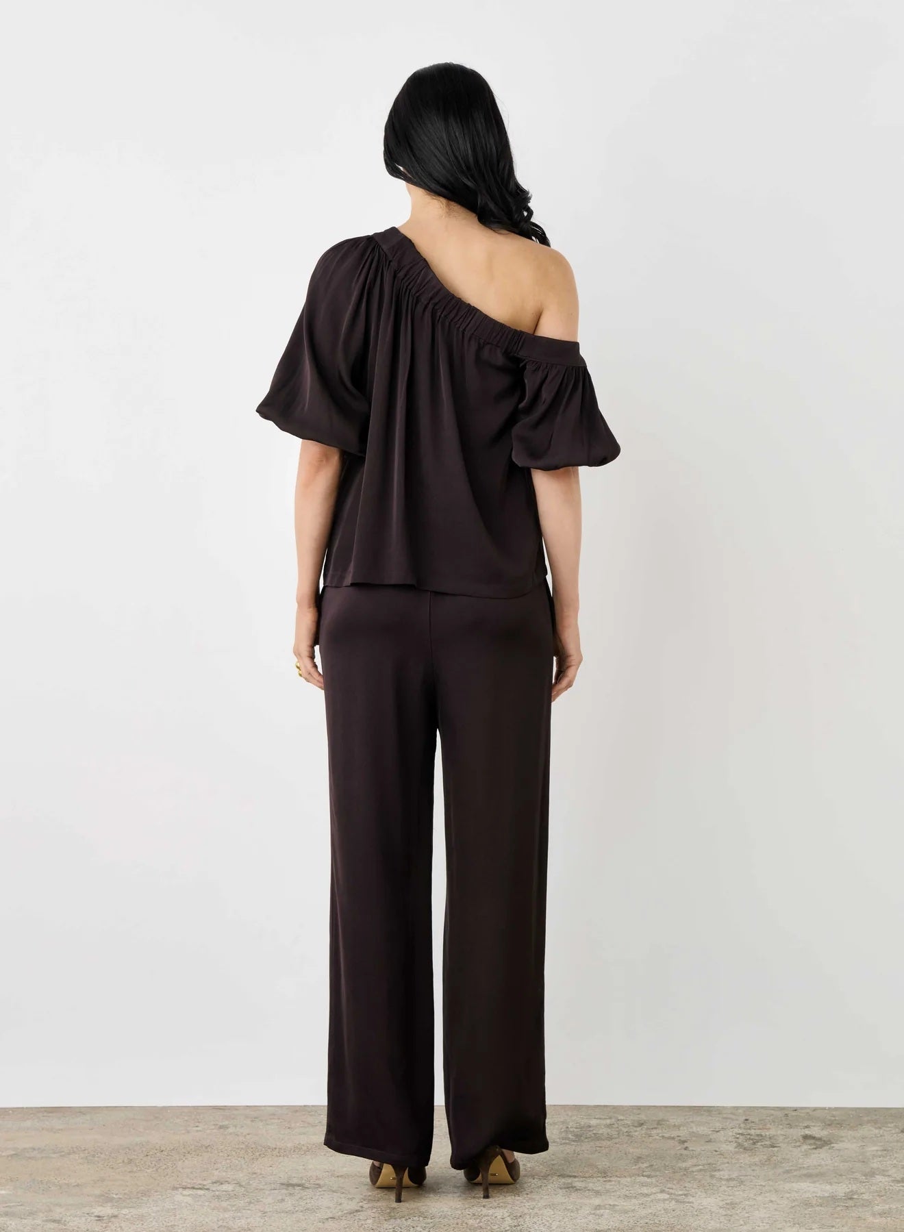 Esmaee Mercer Blouse [COLOUR:Dark Chocolate SIZE:XS]