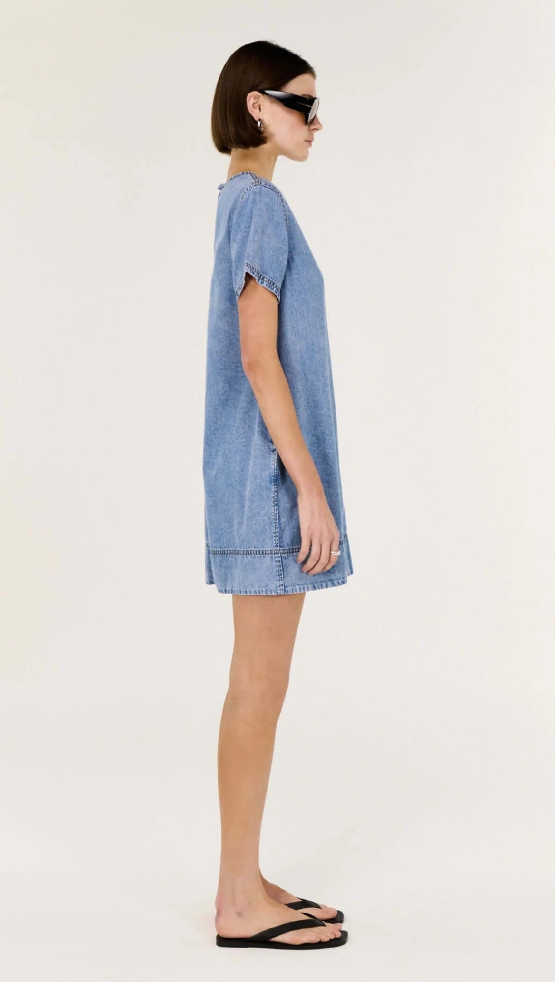 Staple the Lable Rae Chambray Mini Dress [COLOUR:light denim SIZE:S]
