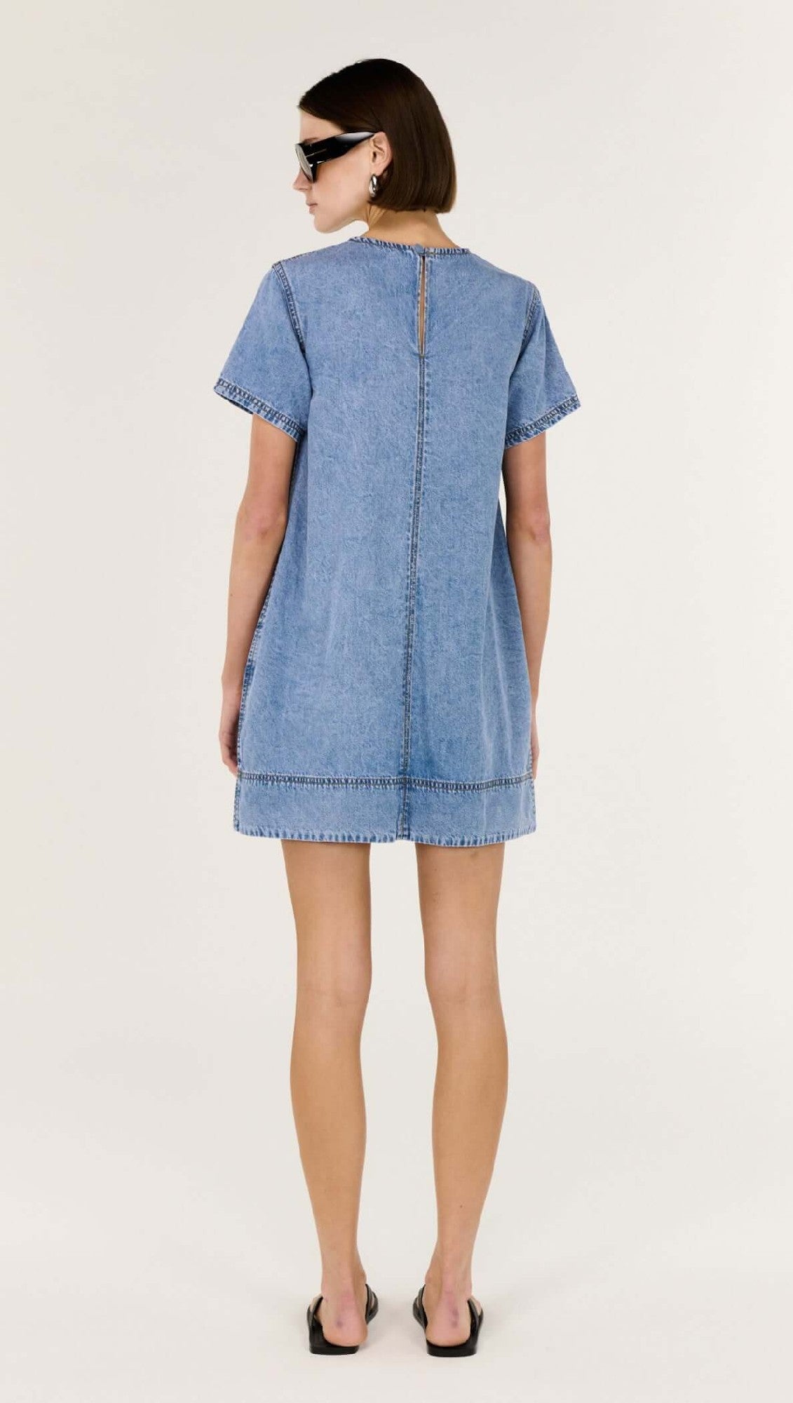 Staple the Lable Rae Chambray Mini Dress [COLOUR:light denim SIZE:S]