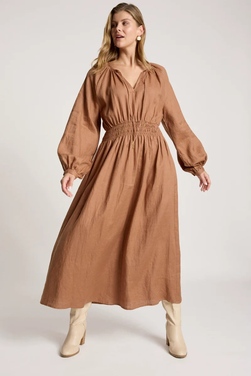 Eb & Ive Bajau Maxi Dress [COLOUR:Clay SIZE:S]