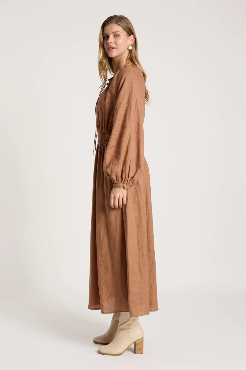 Eb & Ive Bajau Maxi Dress [COLOUR:Clay SIZE:S]