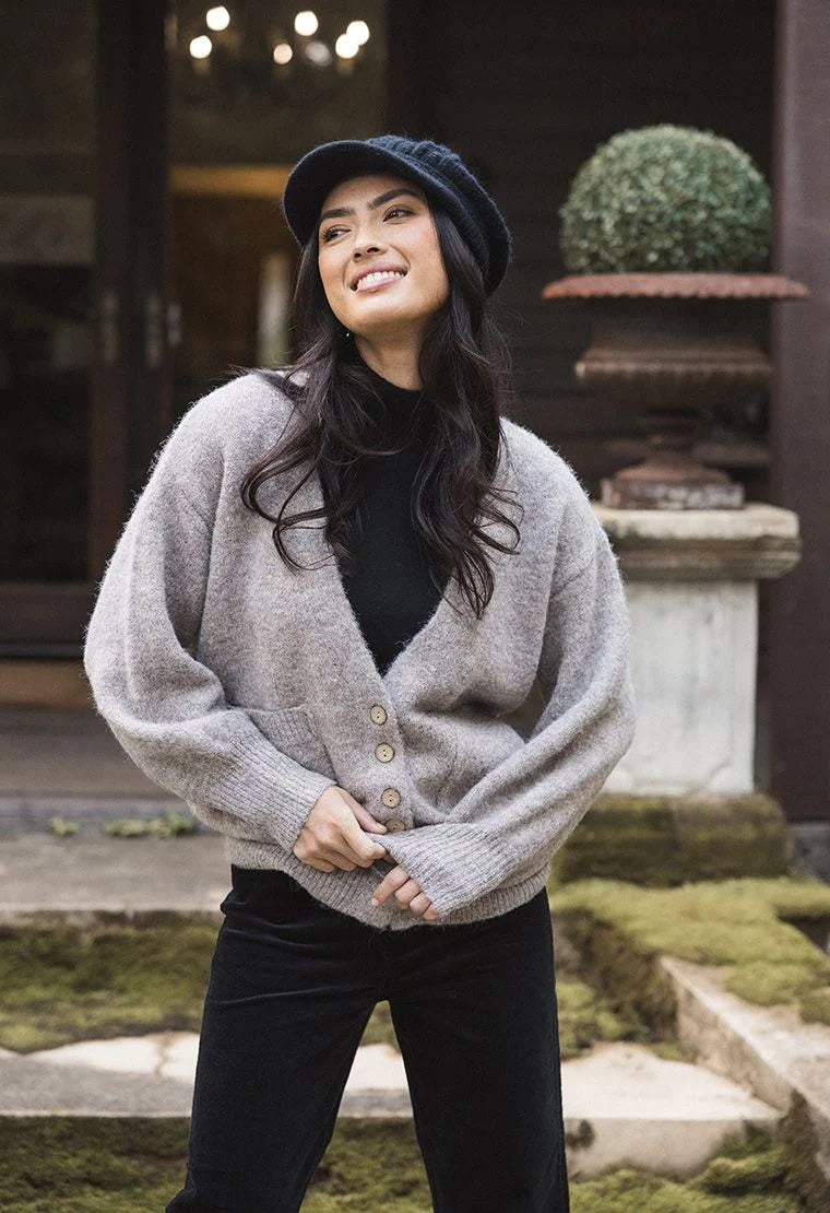 Humidity Riley Knit Cardi [COLOUR:Hazelnut SIZE:XS]