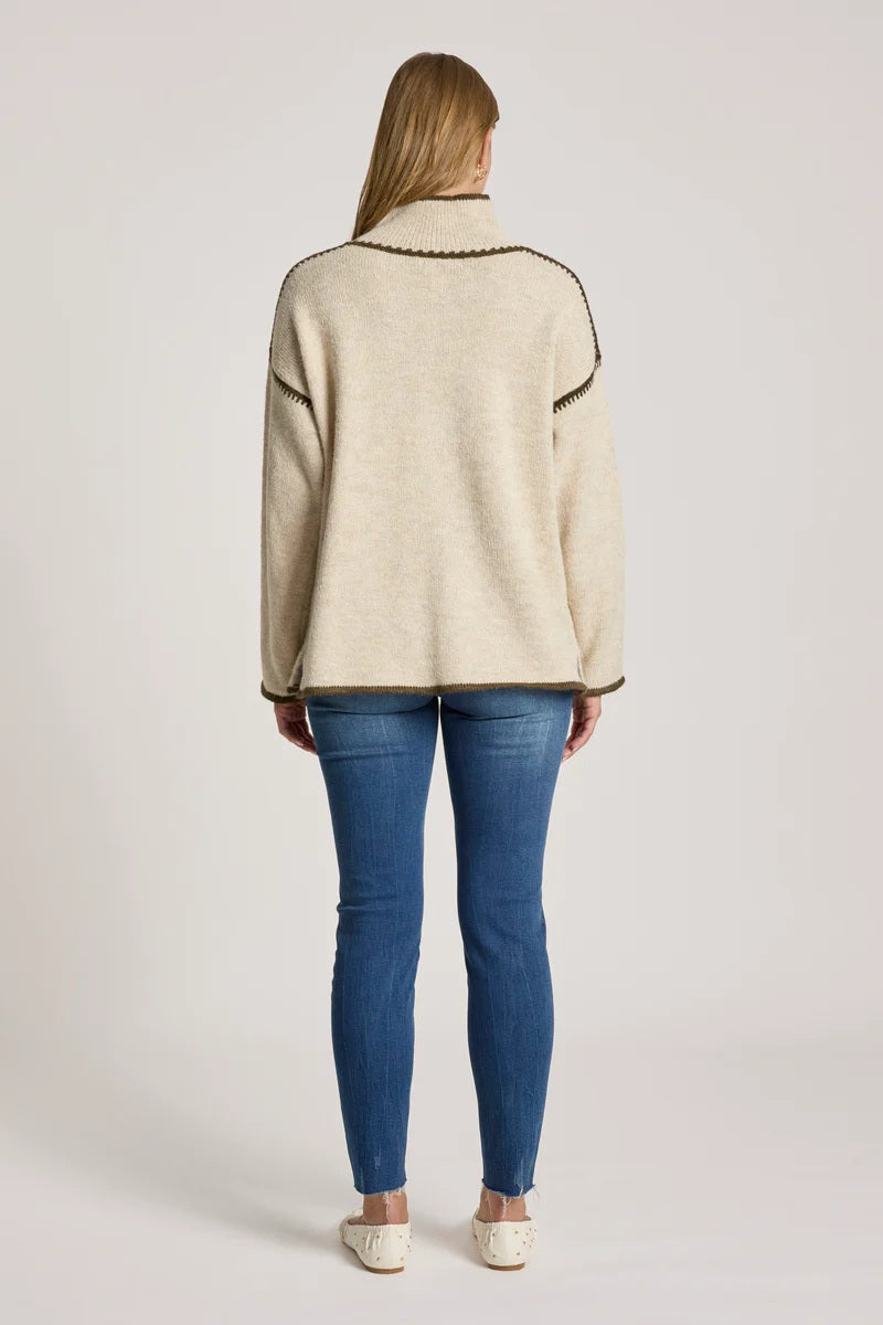 Eb & Ive Orin Jumper [COLOUR:Dune/olive SIZE:S]