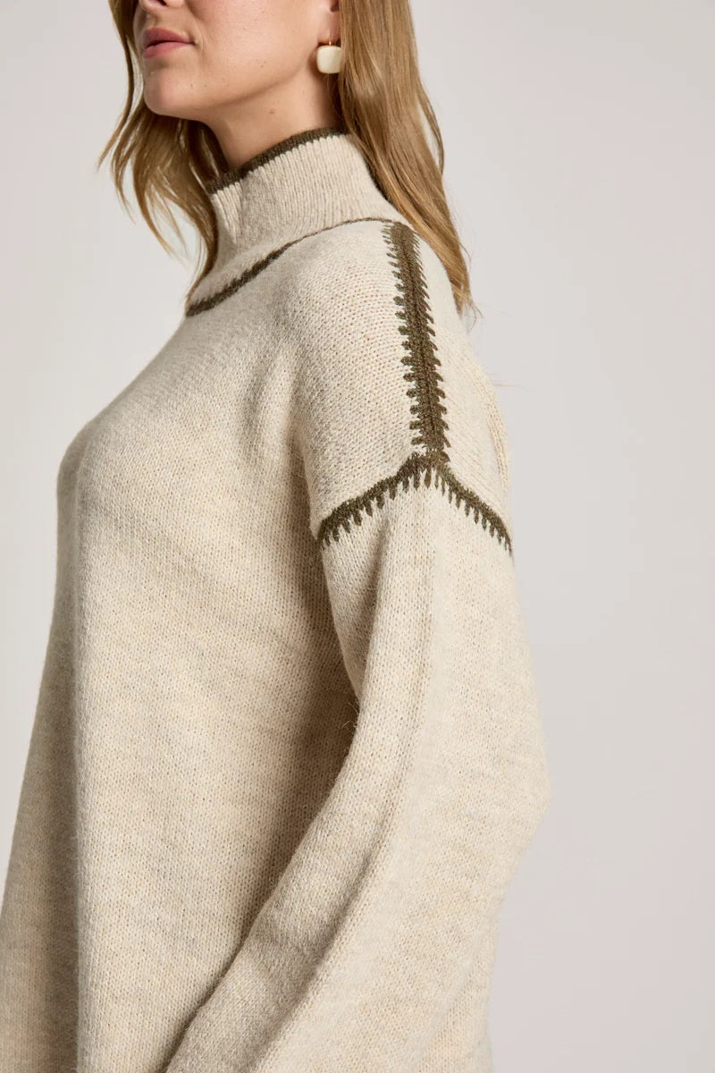 Eb & Ive Orin Jumper [COLOUR:Dune/olive SIZE:S]