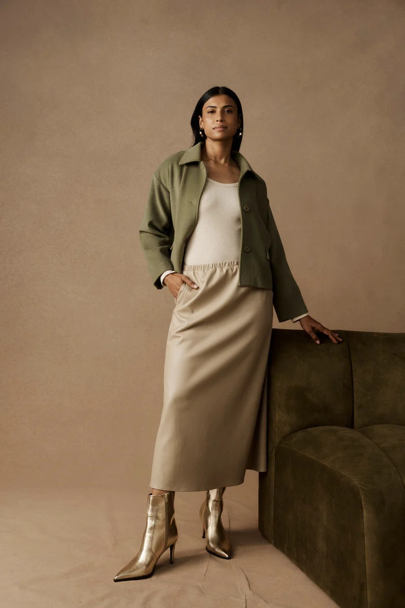 Eb & Ive Wanderer Crop Jacket [COLOUR:Pampas SIZE:XS]