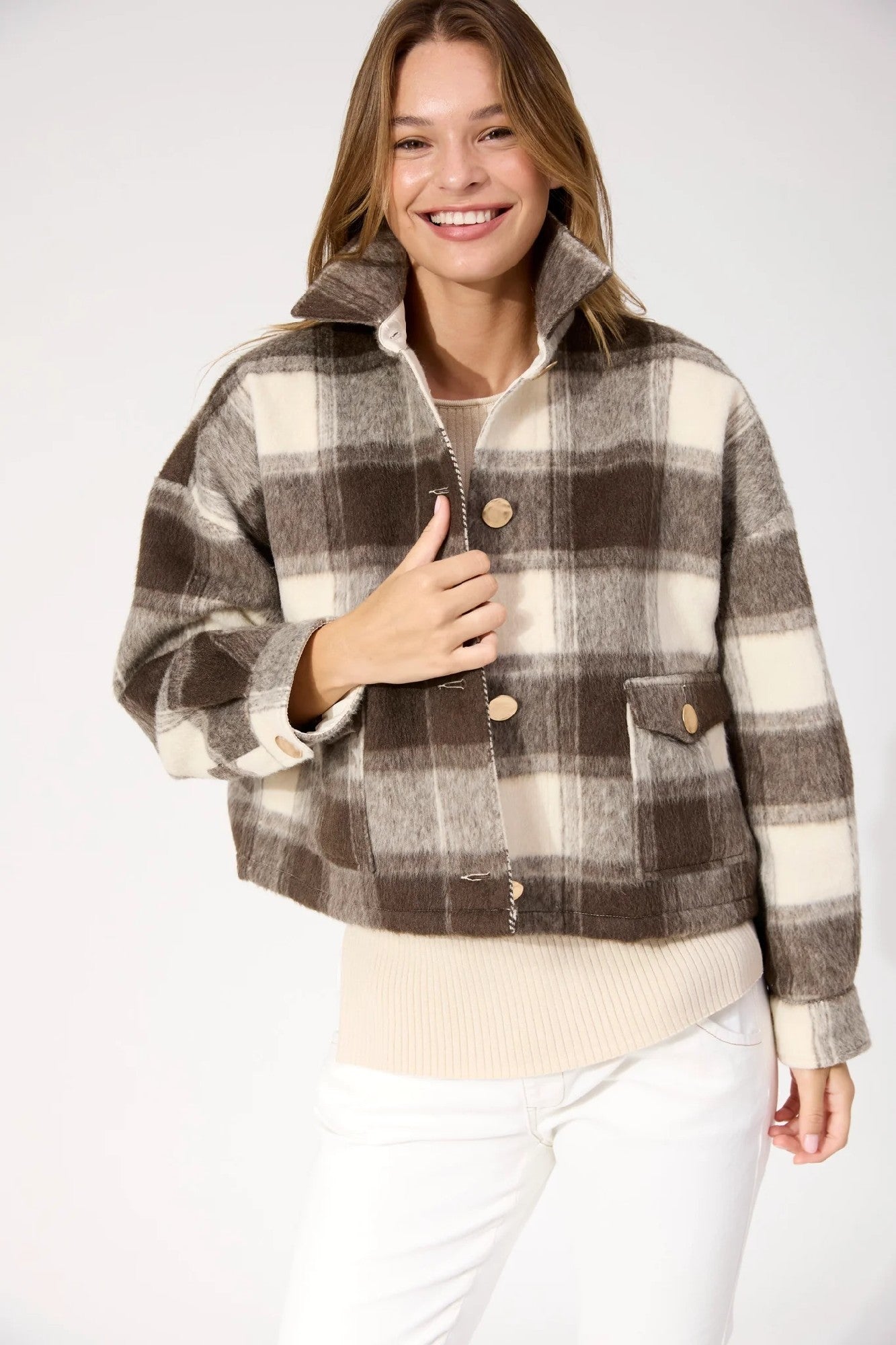 Haven Fargo Cropped Jacket [COLOUR:Brown SIZE:XS]