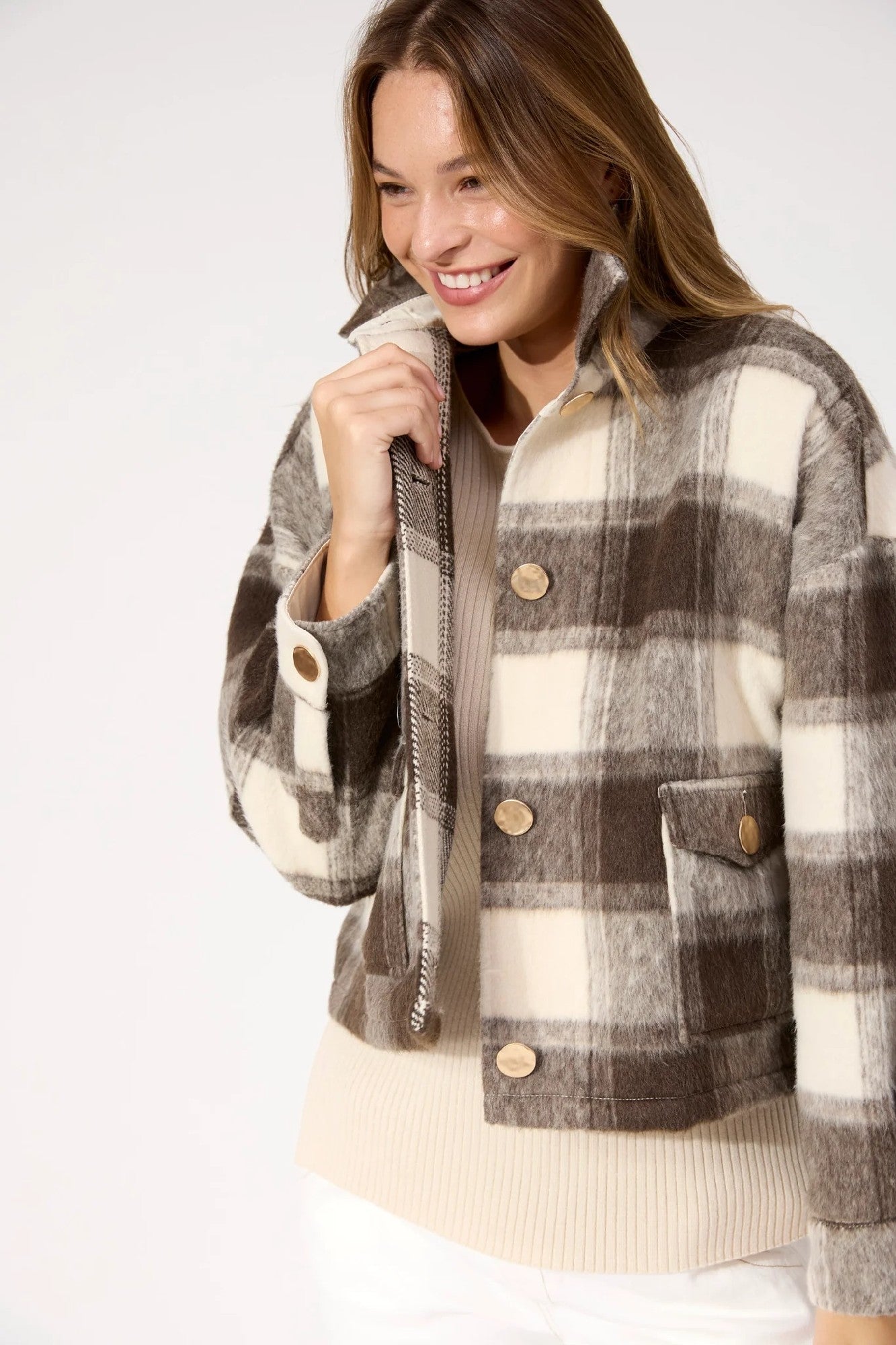Haven Fargo Cropped Jacket [COLOUR:Brown SIZE:XS]