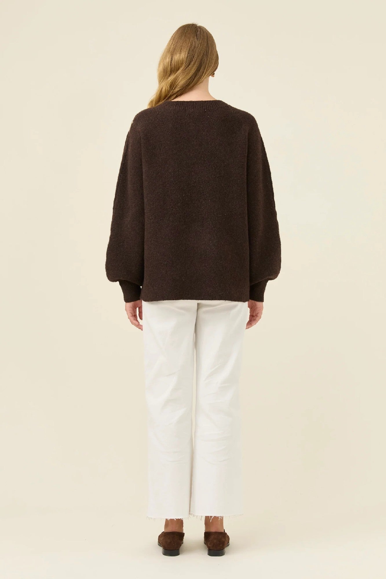 Isle Of Mine Miru Stitch Flower Jumper [COLOUR:Chocolate SIZE:XS]