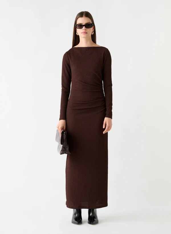 Esmaee Lulea Midi dress [COLOUR:Coffee SIZE:M]