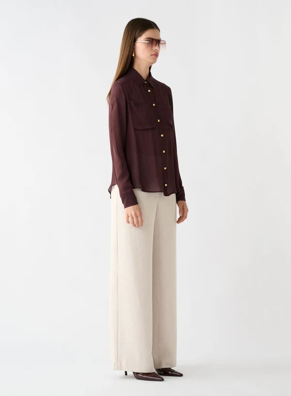 Esmaee Fortune shirt [COLOUR:Chocolate SIZE:S] | Little Extras Lifestyle