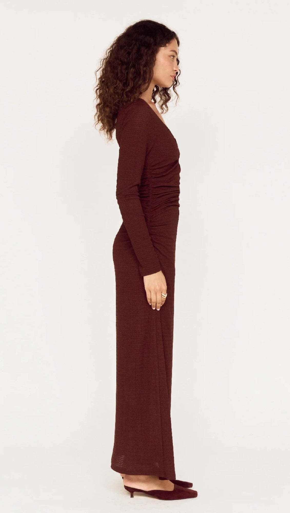 Minkpink Myra U Wire Midi dress [COLOUR:Chocolate SIZE:S]