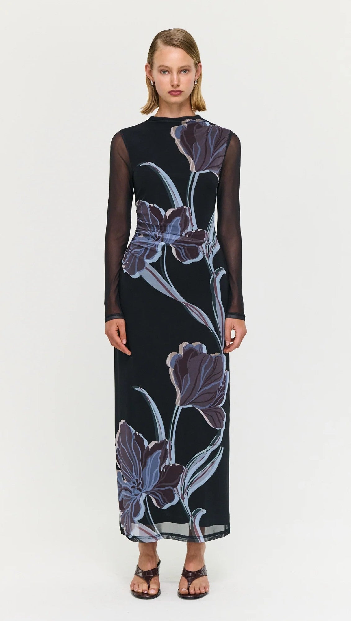 Staple The Lable Stas Mesh Dress [COLOUR:midnight floral SIZE:XL]