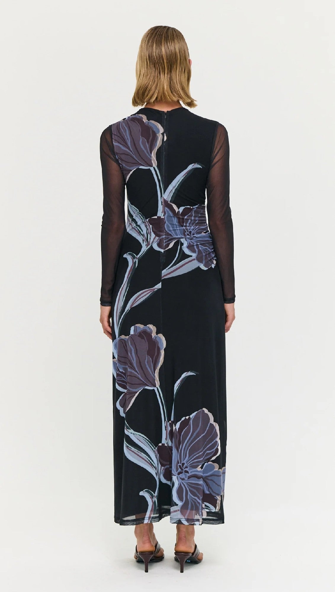 Staple The Lable Stas Mesh Dress [COLOUR:midnight floral SIZE:XL]