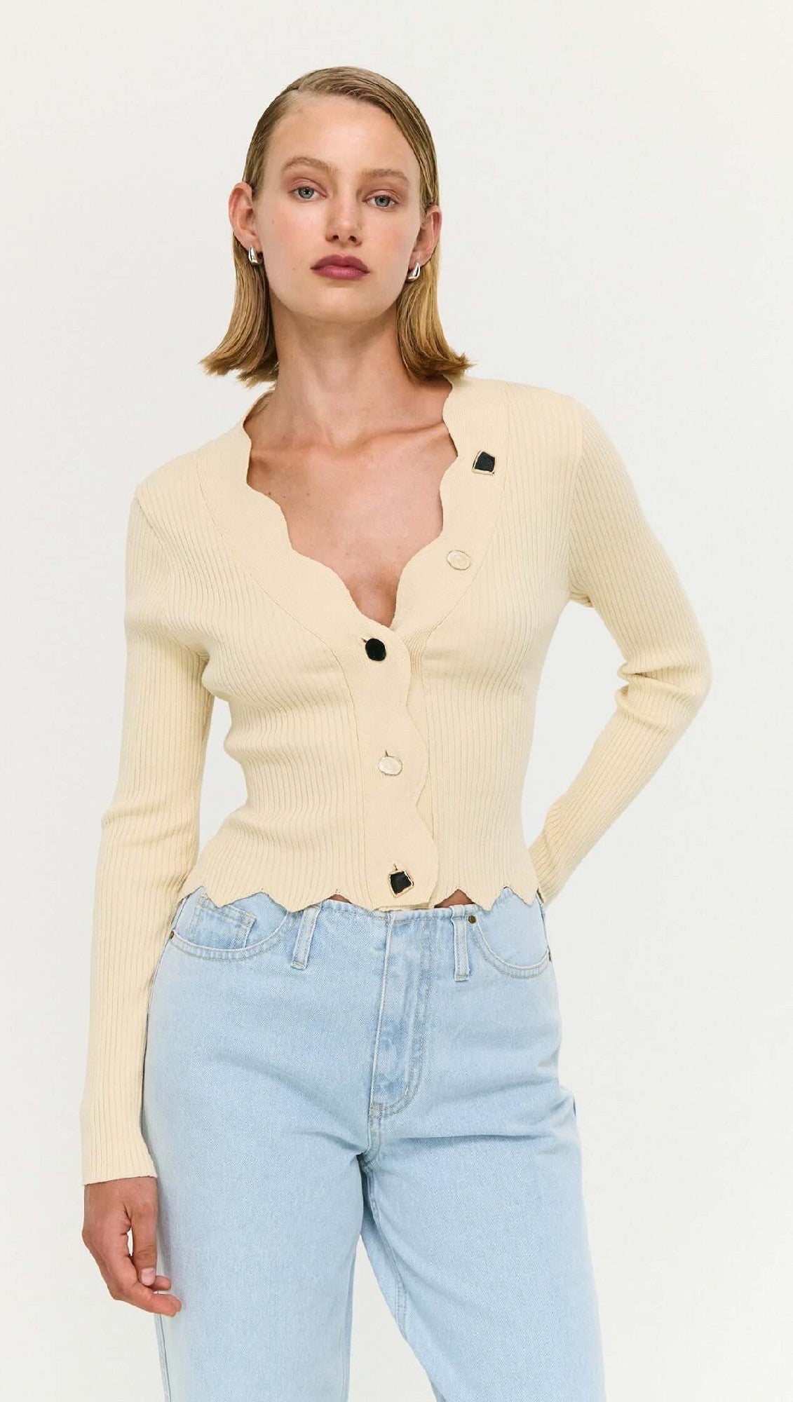 Staple The Lable Gia Crop Knit [COLOUR:Sand SIZE:S]