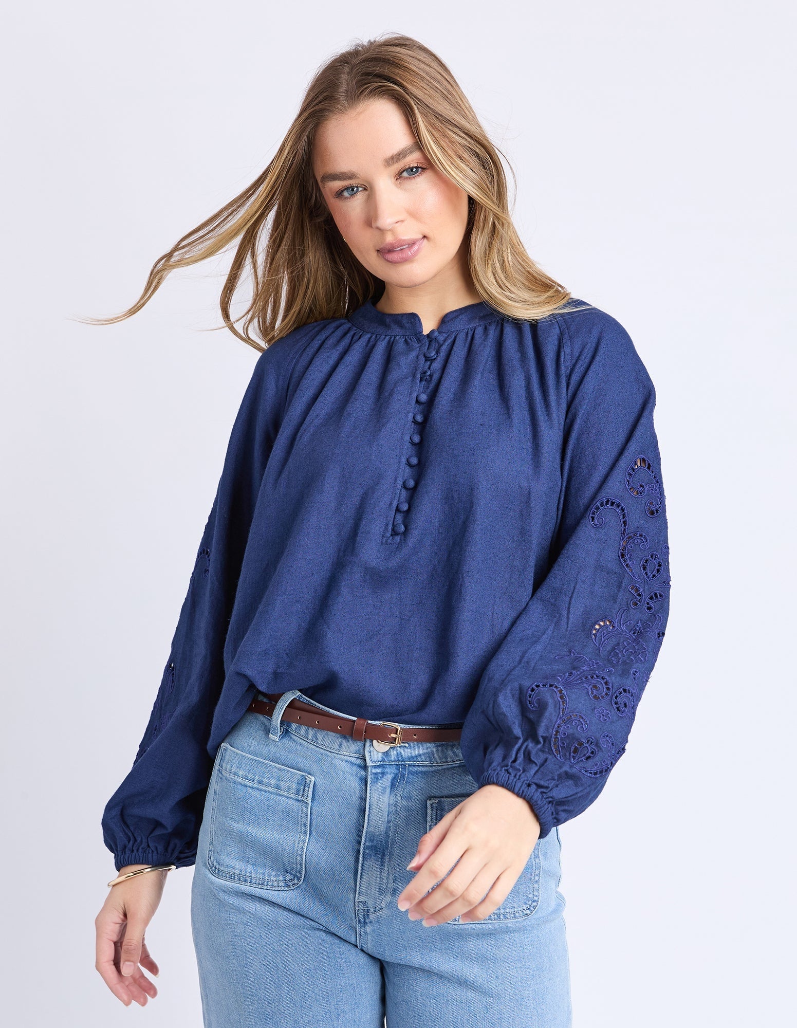 Foxwood Carlson Blouse [COLOUR:Indigo SIZE:8]