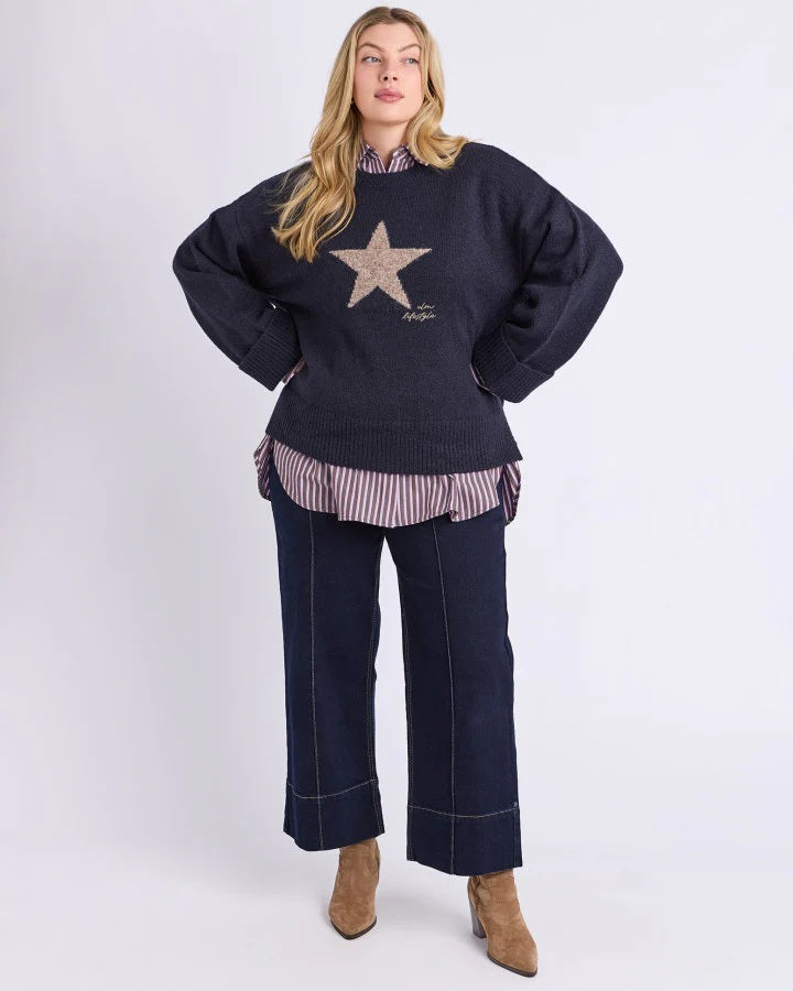 Elm Star Intersia Knit [COLOUR:Navy SIZE:S]