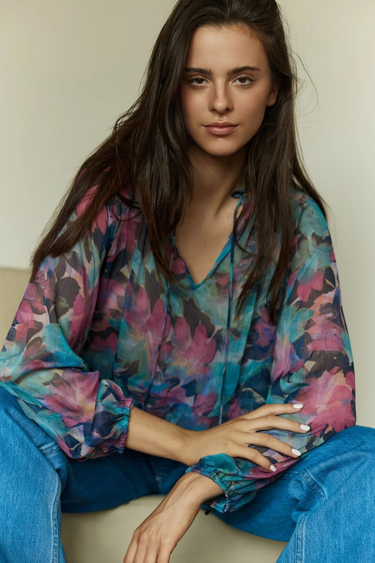 Sass Willow Tie Front Blouse [COLOUR:Native orchid SIZE:8]