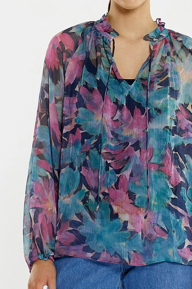 Sass Willow Tie Front Blouse [COLOUR:Native orchid SIZE:8]
