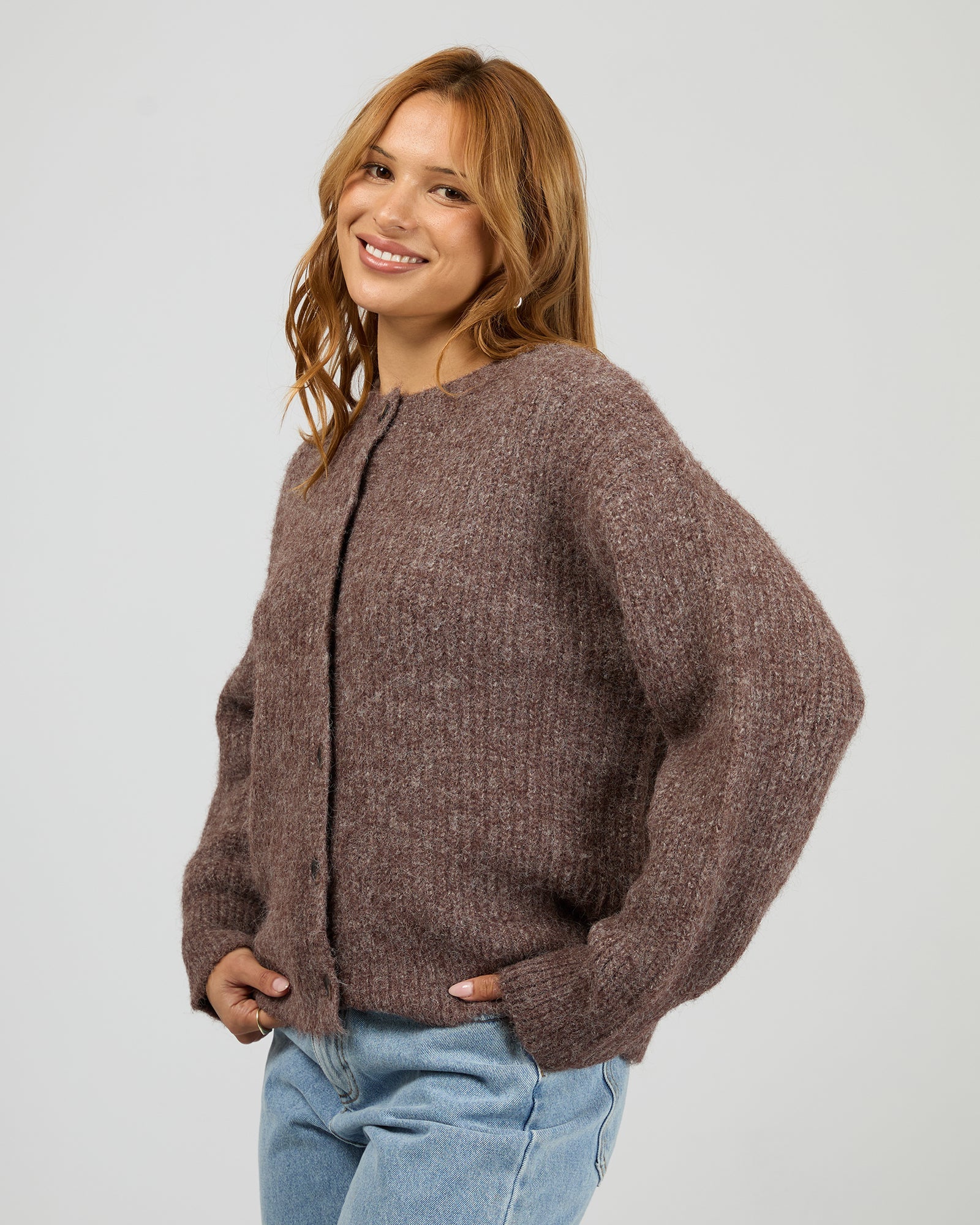 Silent Theory Bonni Knit Cardigan [COLOUR:Cherry SIZE:8]