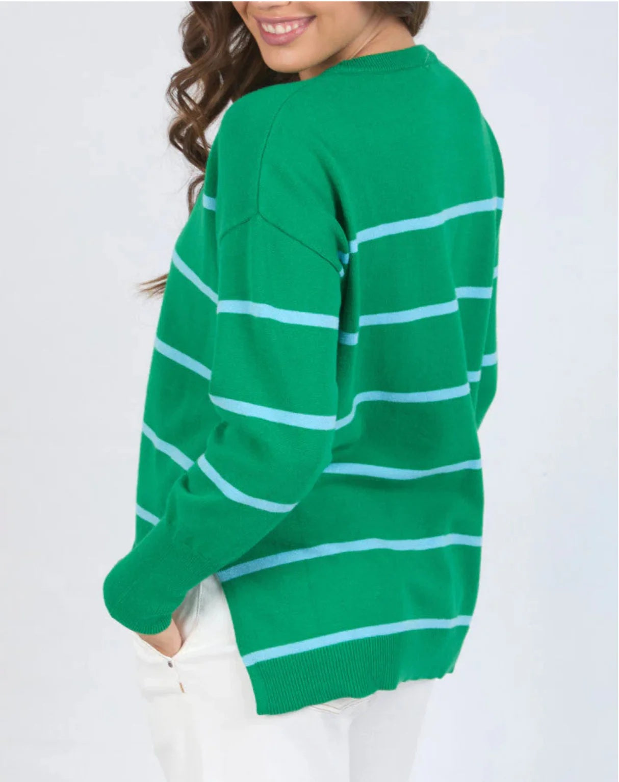 Elm Charli Stripe Knit [COLOUR:V Green SIZE:S]