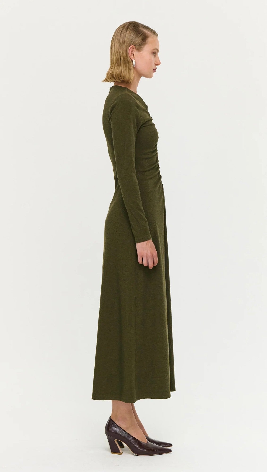 Staple the Lable Farrah Midi Dress [COLOUR:Olive SIZE:S]