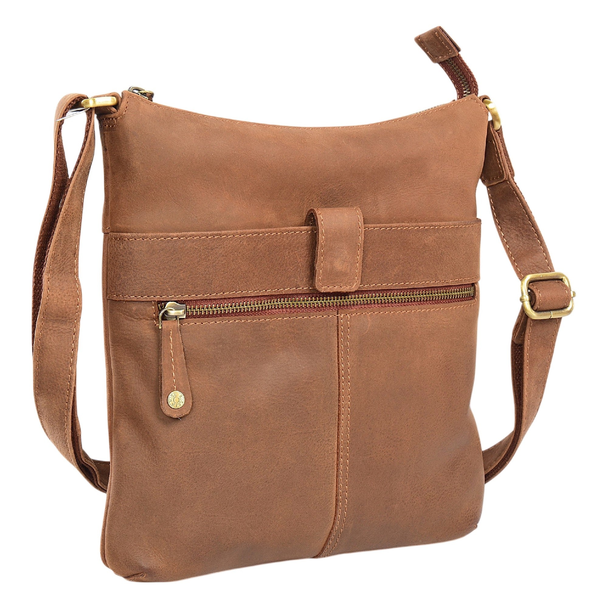 Rugged Hide Cessnock Crossbody Bag [COLOUR:mid brown]
