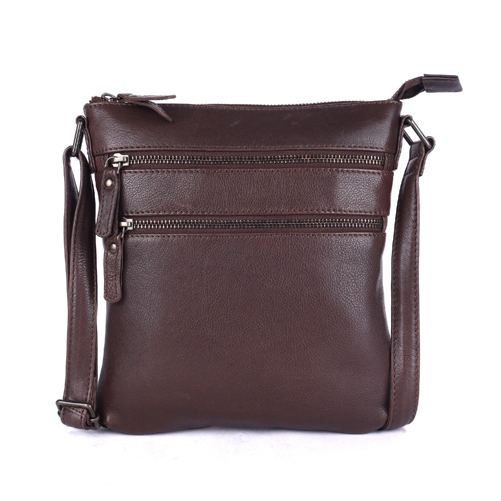 Rugged Hide Lotus Handbag [COLOUR:Brown]