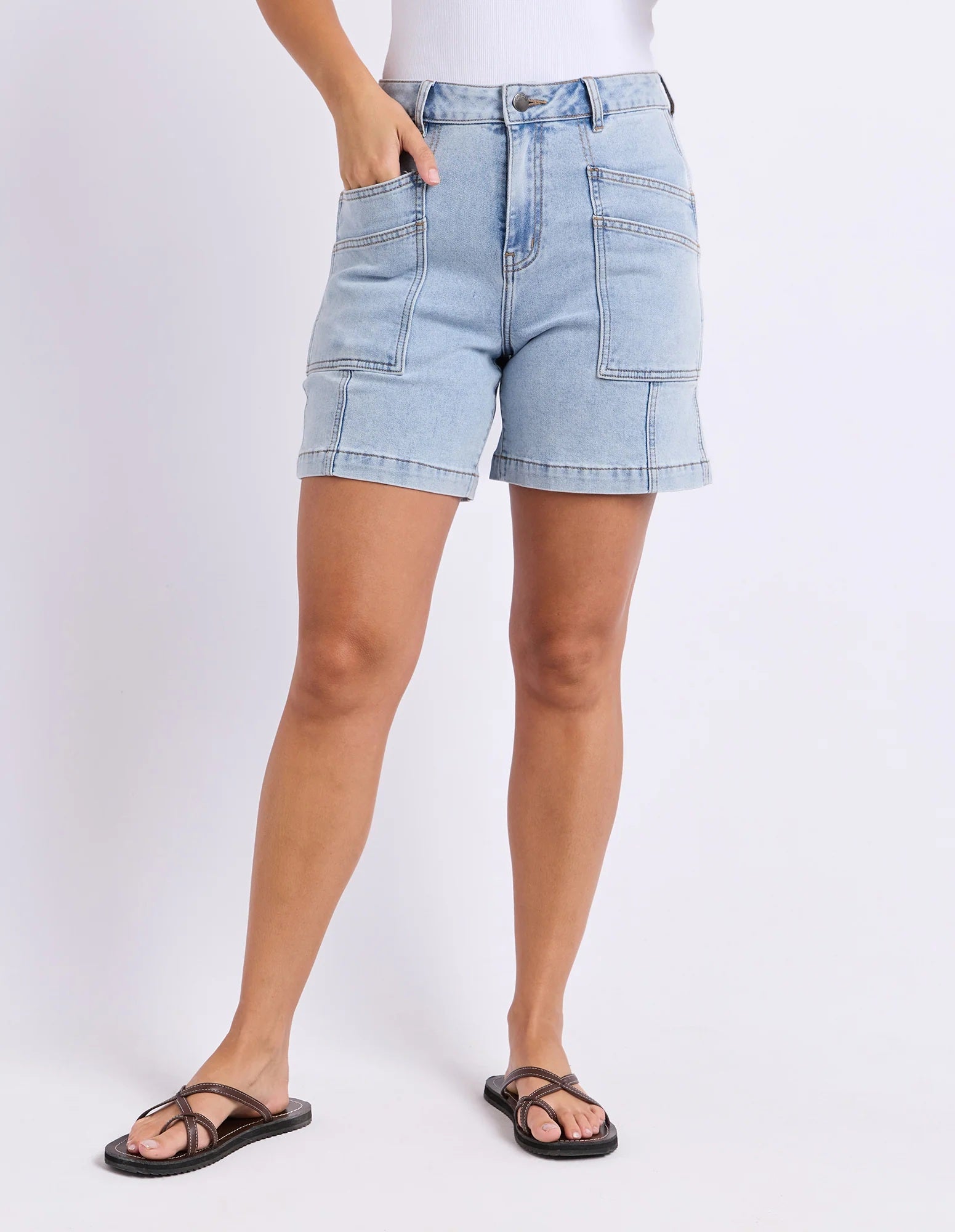Foxwood Balmy Short [COLOUR:pale blue wash SIZE:10]