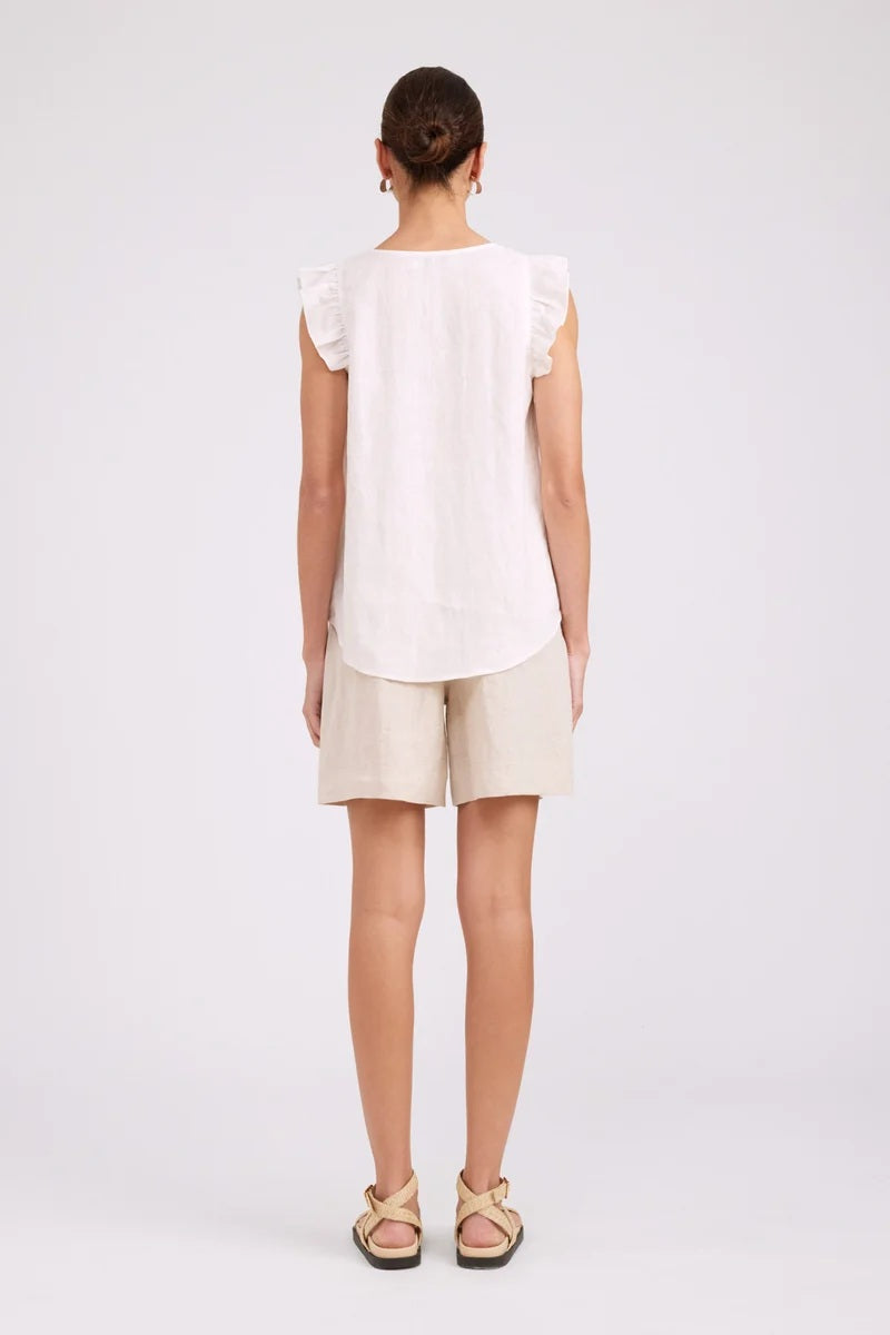 Eb & Ive Studio Frill Tank Top [COLOUR:White SIZE:XS]